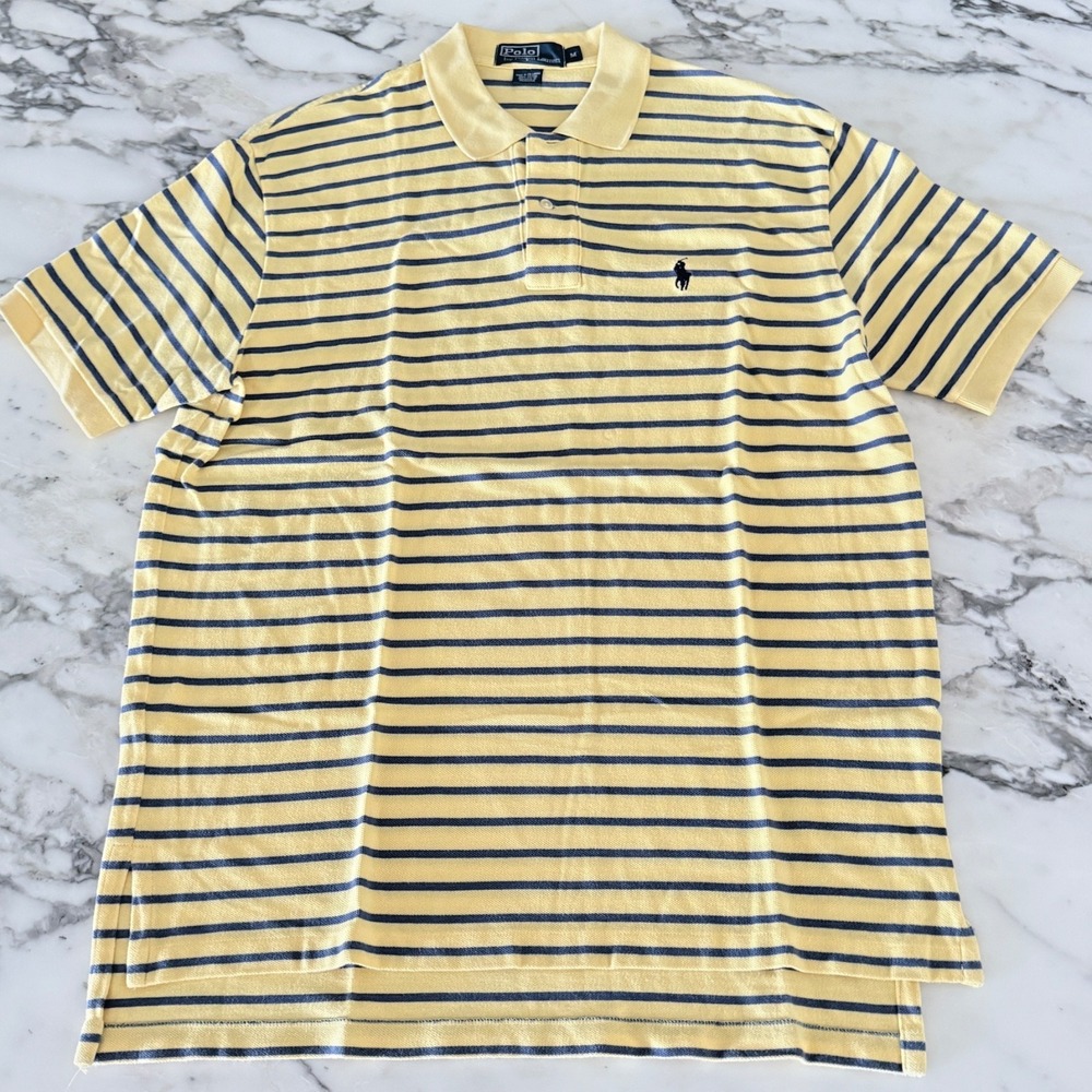 Polo Ralph Lauren Cotton Men's Pullover Striped Polo Short sleeve shirt, Medium